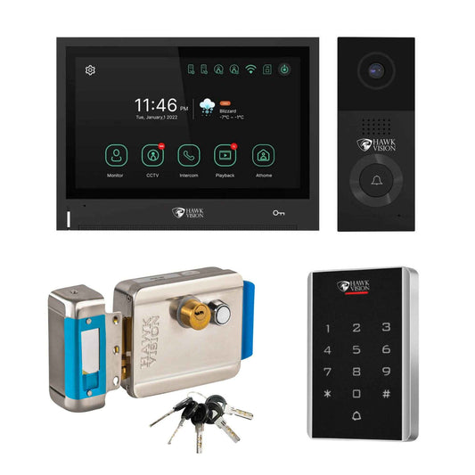 Hawk Vision IP Network Video Door Phone HV-IPK-VL-802 VDP Setup + Electronic Stainless Steel Lock + RFID Access Control