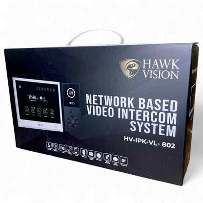 Hawk Vision IP Network Video Door Phone with Electronic Lock + Finger Print Access Control + 4 CH Power Supply + CP Plus Cat6 Cable 100mtr + D Link RJ45 Connectors